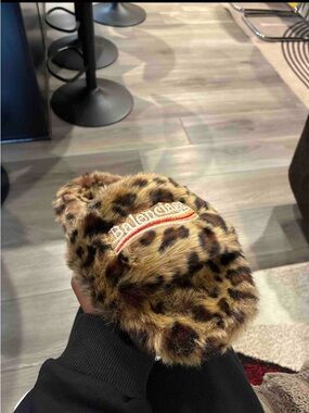 Balenciaga fur slides